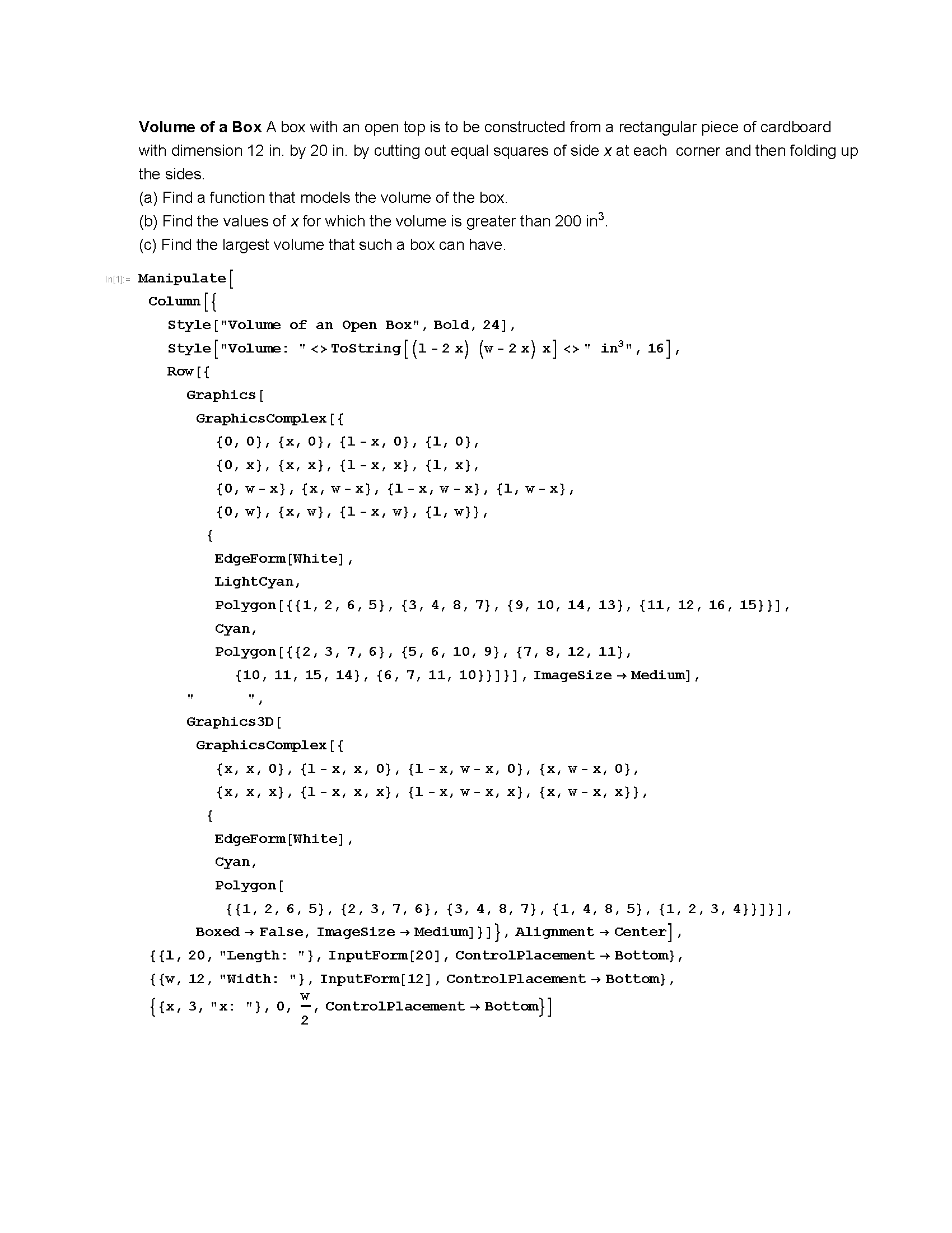 MATHEMATICA CODE